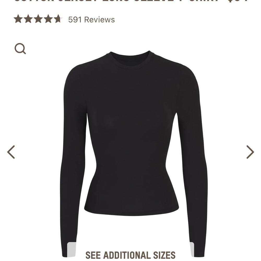 NWT SKIMS XS COTTON JERSEY LONG SLEEVE